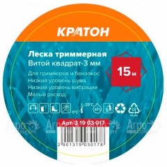 Леска триммерная Кратон Витой квадрат-3 мм в Иваново
