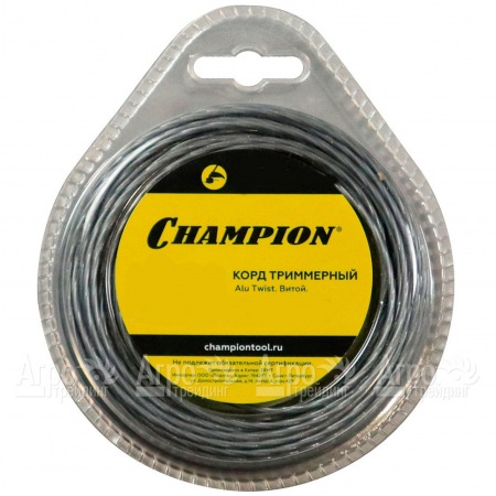 Корд триммерный Champion Alu Twist 3.0мм, 60м (витой)+нож  в Иваново