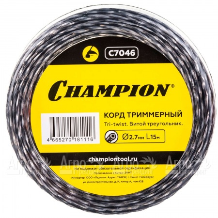 Корд триммерный Champion Tri-twist 2.7мм, 15м (витой треугольник)  в Иваново