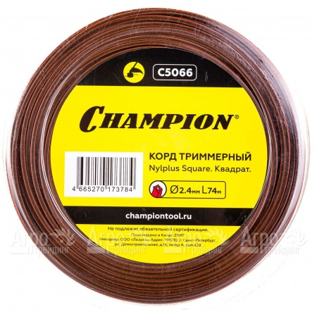 Корд триммерный Champion Nylplus Square 2.4мм, 74м (квадрат)+нож  в Иваново