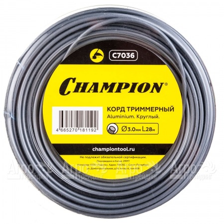 Корд триммерный Champion Aluminium 3.0мм, 28м (круглый)  в Иваново