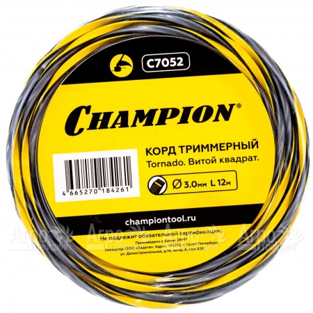 Корд триммерный Champion Tornado 3.0мм, 12м (витой квадрат)  в Иваново