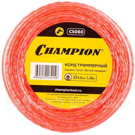 Корд триммерный Champion Square Twist Duo 3.0мм, 28м (витой квадрат)  в Иваново