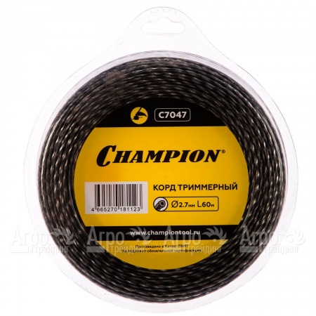 Корд триммерный Champion Tri-twist 2.7мм, 60м (витой треугольник)+нож  в Иваново