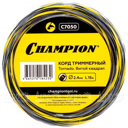 Корд триммерный Champion Tornado 2.4мм, 15м (витой квадрат)  в Иваново